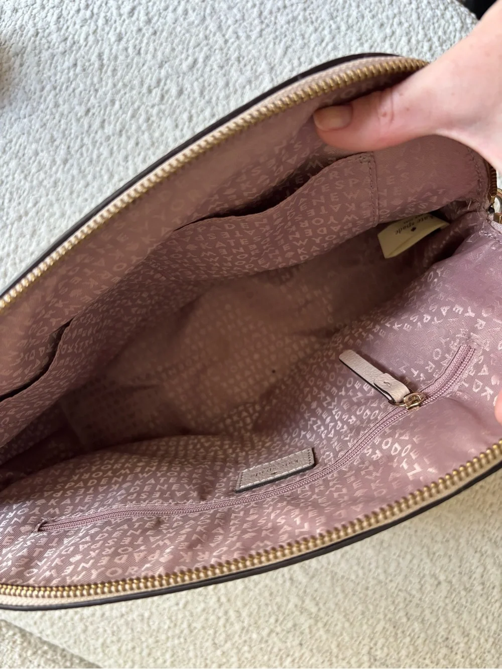 kate spade Two-Tone Dome Satchel & Zip Wallet - White & Taupe